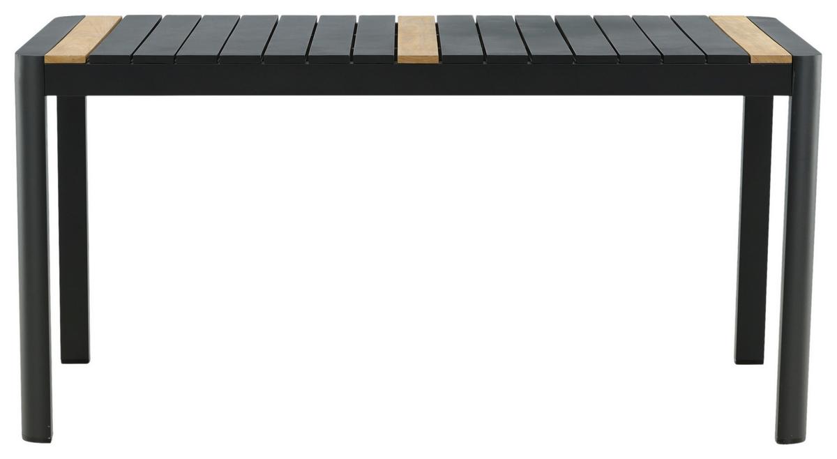 GARTENTISCH TOGO - Schwarz, KONVENTIONELL, Holz/Metall (150/90/75cm) - Gardenson