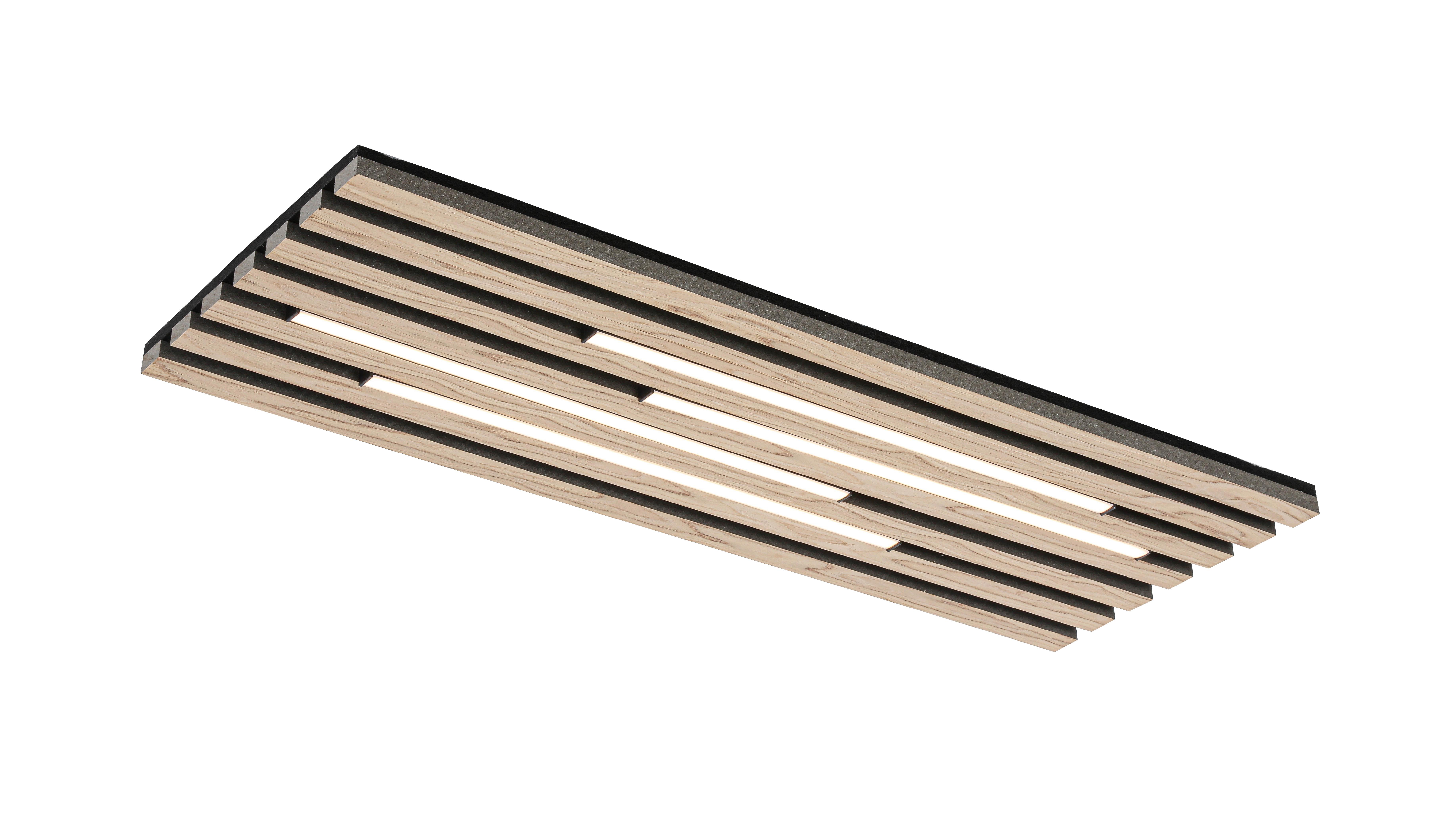 LED-TAKLAMPA PANI - svart/ekfärgad, Modern, metall/trämaterial (72/26,5/5,5cm) - Mömax