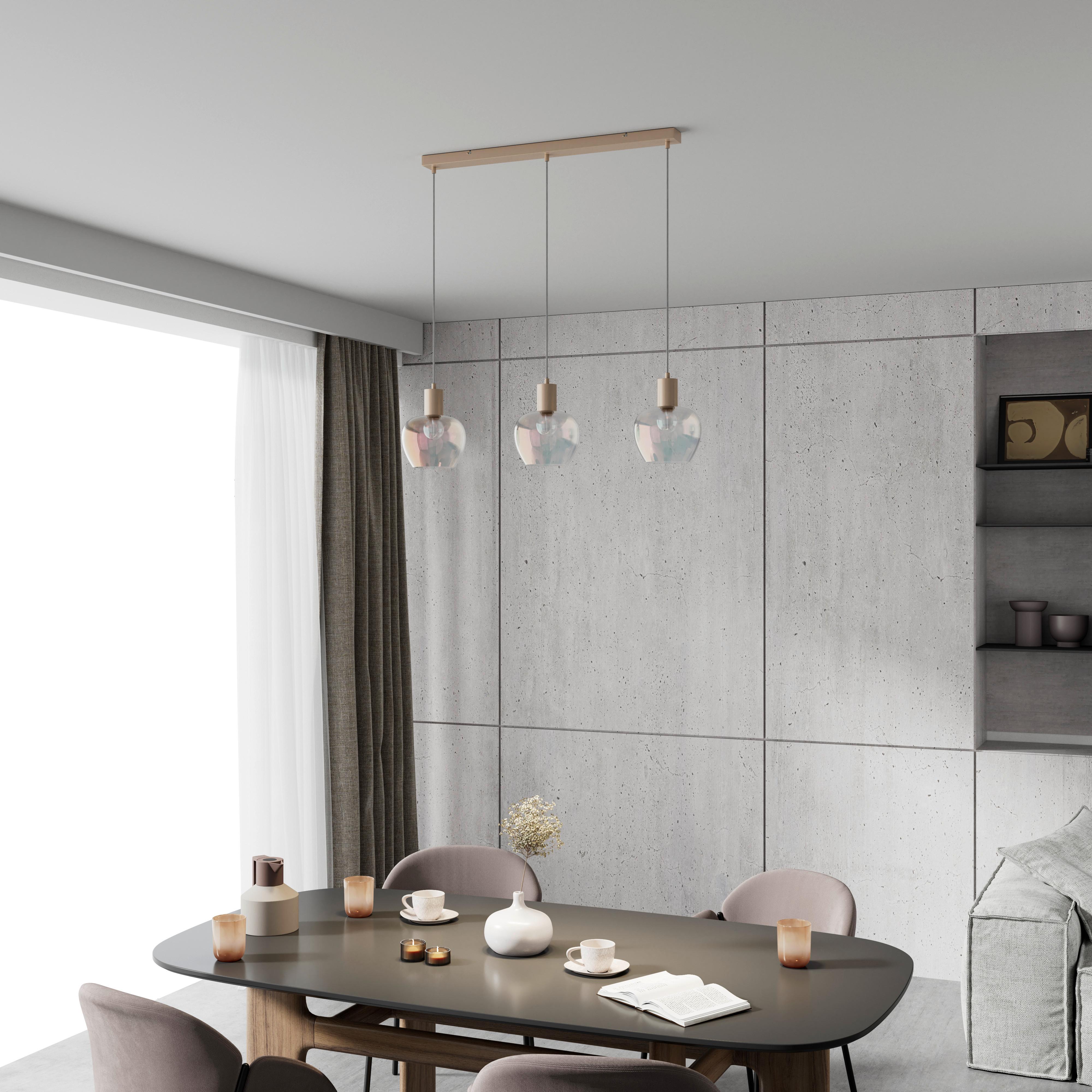 HÄNGLAMPA RENI - champagne/multicolor, Modern, metall/glas (86/18/120cm)