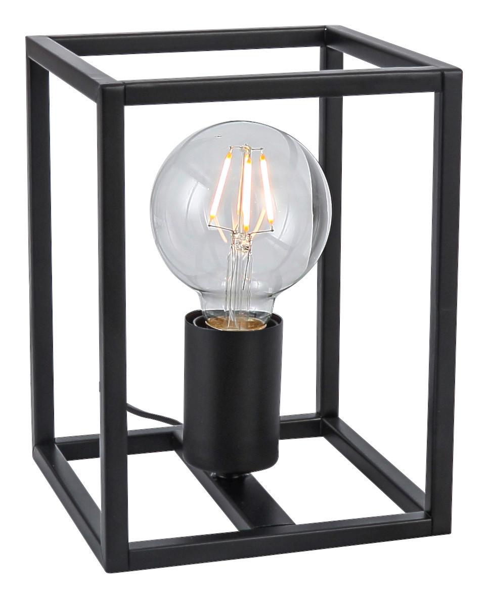 Tischleuchte Qaudri max. 40 Watt - Schwarz, Konventionell, Metall (15/15/15cm) - Premium Living