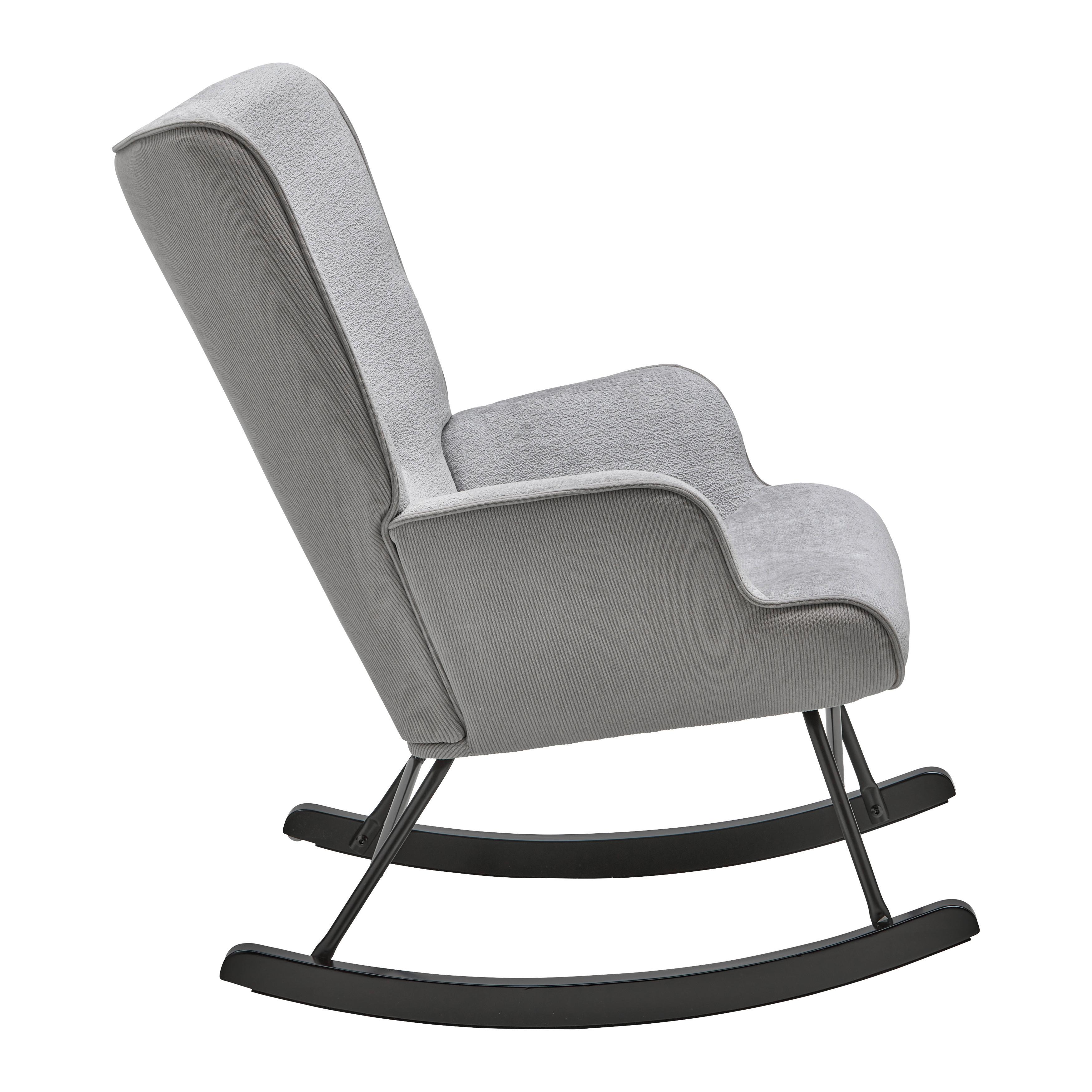 GUNGFÅTÖLJ ROCK - grå/svart, Modern, metall/trä (66/90/77cm) - Mömax