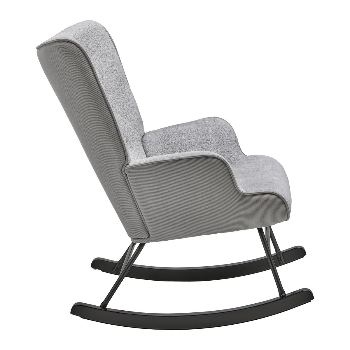 Schaukelstuhl Rock Grau/Schwarz - Schwarz/Grau, MODERN, Holz/Textil (66/90/77cm) - Mömax