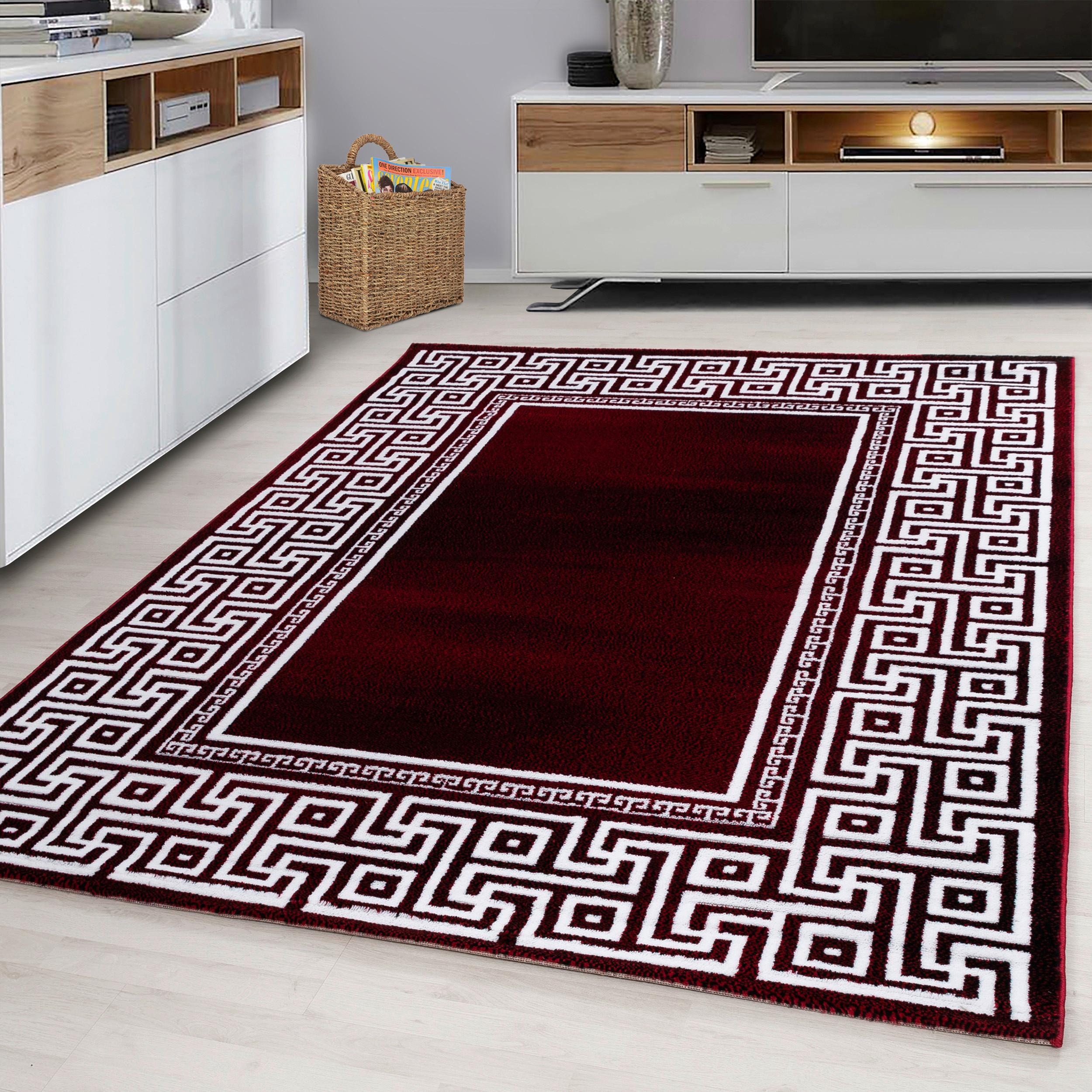 Läufer Parma Rot/Weiß ca. 80x300cm - Rot/Weiß, KONVENTIONELL, Textil (80/300cm)