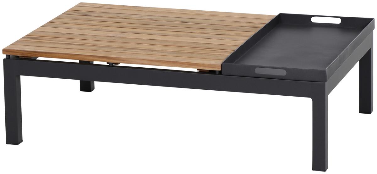 LOUNGETISCH M04118 - Anthrazit/Teakfarben, MODERN, Holz/Metall (102/70/27,5cm) - Siena Garden