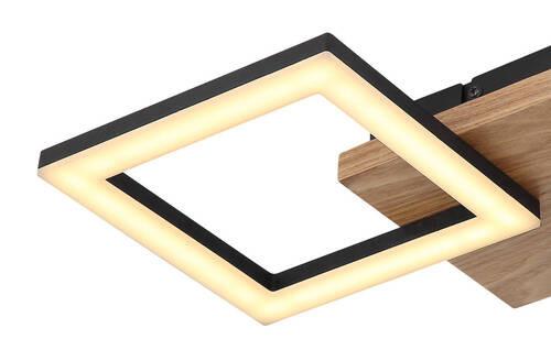 LED-Deckenleuchte Kerry max. 18 Watt - Dunkelbraun/Opal, Design, Holz/Kunststoff (46/22,5/7cm) - Globo