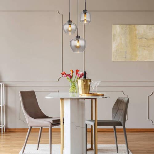 Hängeleuchte Matt Schwarz max. 40 Watt - Schwarz, Design, Glas/Kunststoff (38/120cm) - Globo