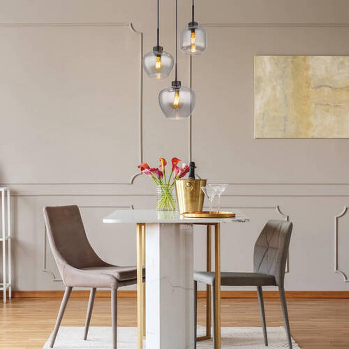 Hängeleuchte Matt Schwarz max. 40 Watt - Schwarz, Design, Glas/Kunststoff (38/120cm) - Globo