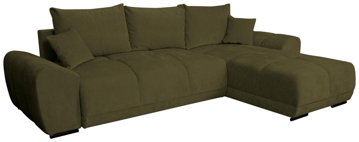 Kutna Garnitura Bonn - maslinasto zelena/crna, Moderno, tekstil/plastika (296/182cm)