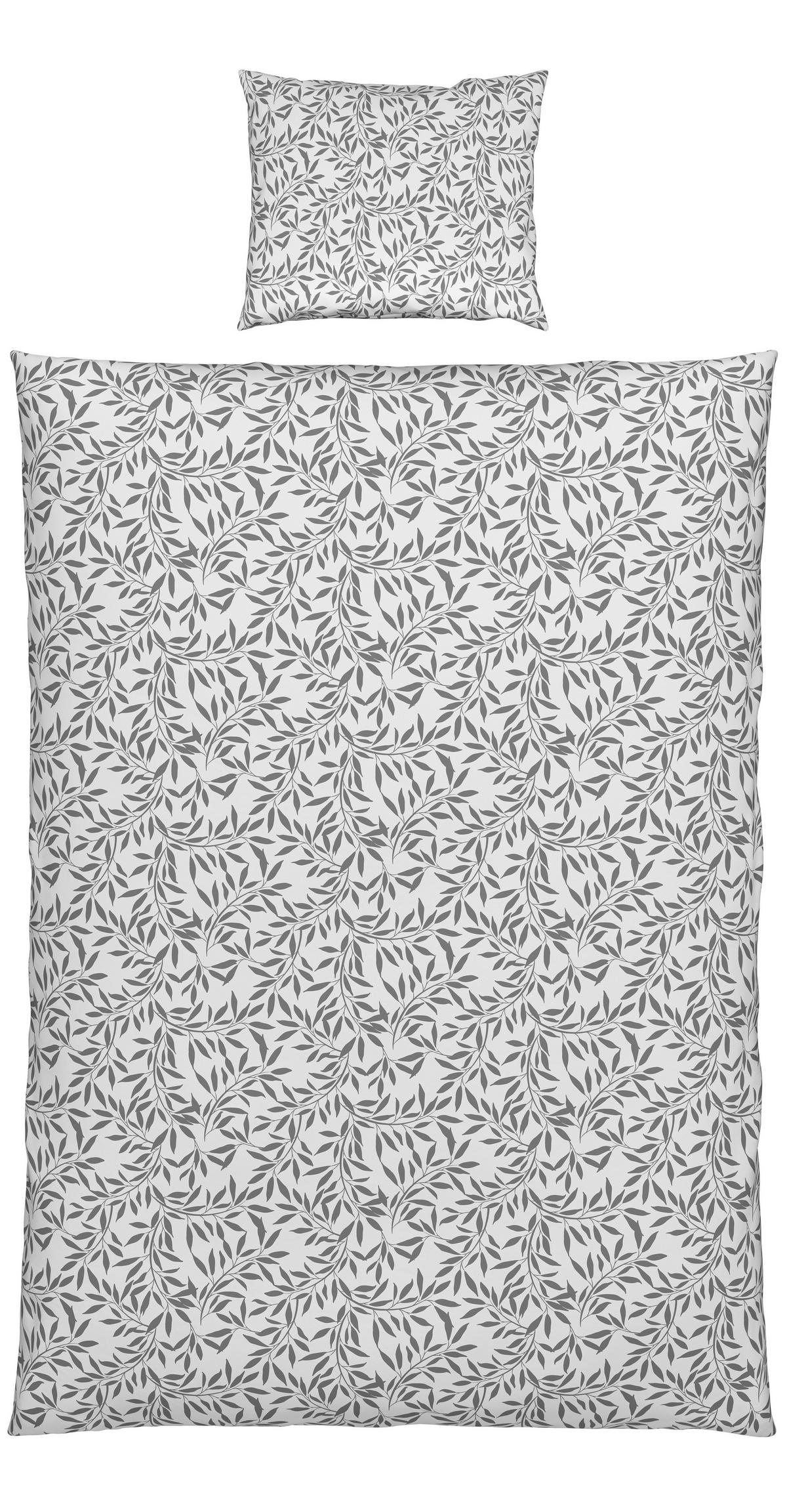 BETTWÄSCHESET TIFFANY - Weiss/Grau, Konventionell, Textil (160/210cm) - Modern Living