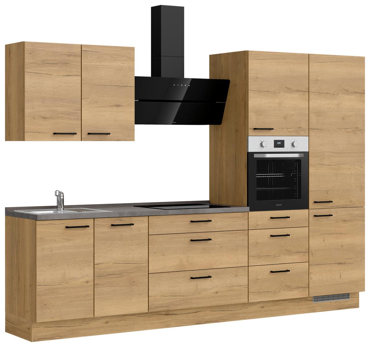 Küchenleerblock Structura High o. Geräte Eiche - Schieferfarben/Eichefarben, MODERN, Holzwerkstoff/Metall (300cm) - Nobilia