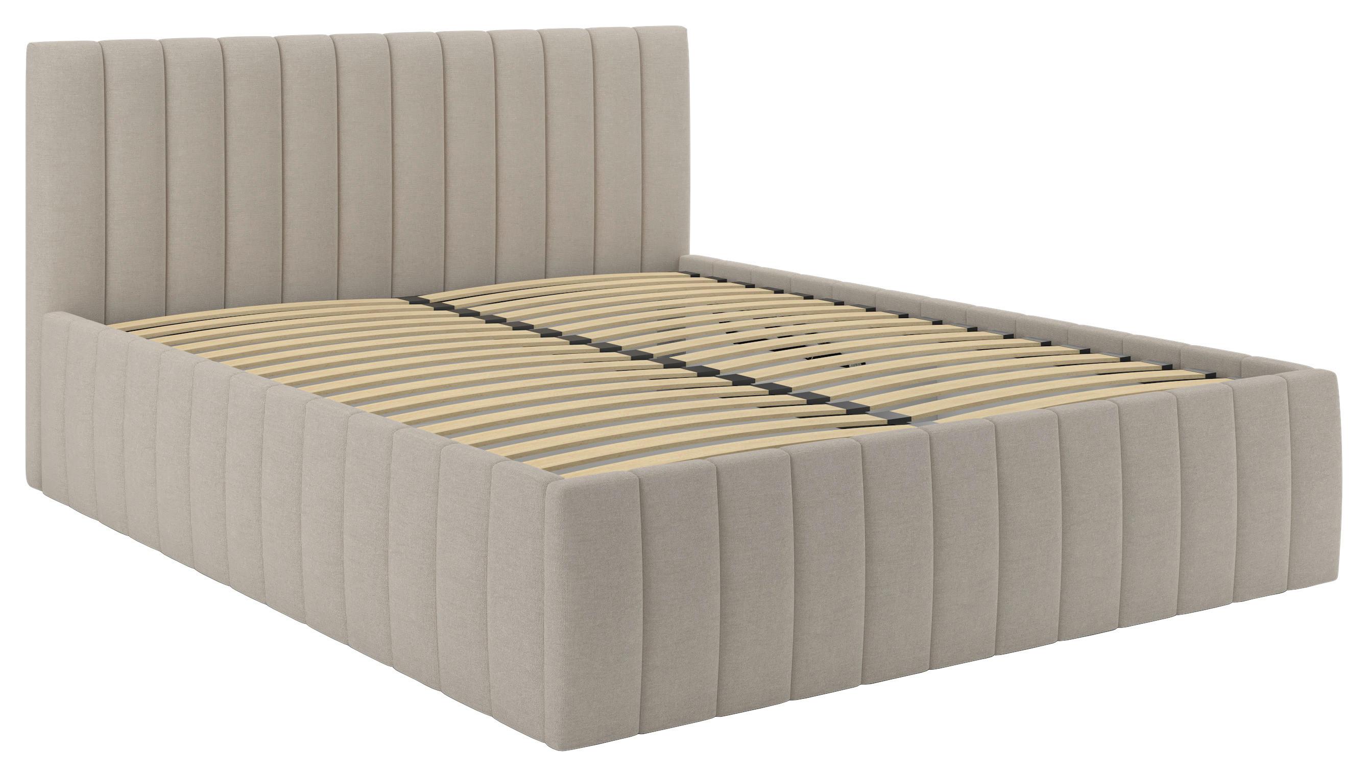 Polsterbett Orinoco Beige ca. 160x200cm - Beige/Schwarz, MODERN, Holz/Holzwerkstoff (160/200cm) - Mömax