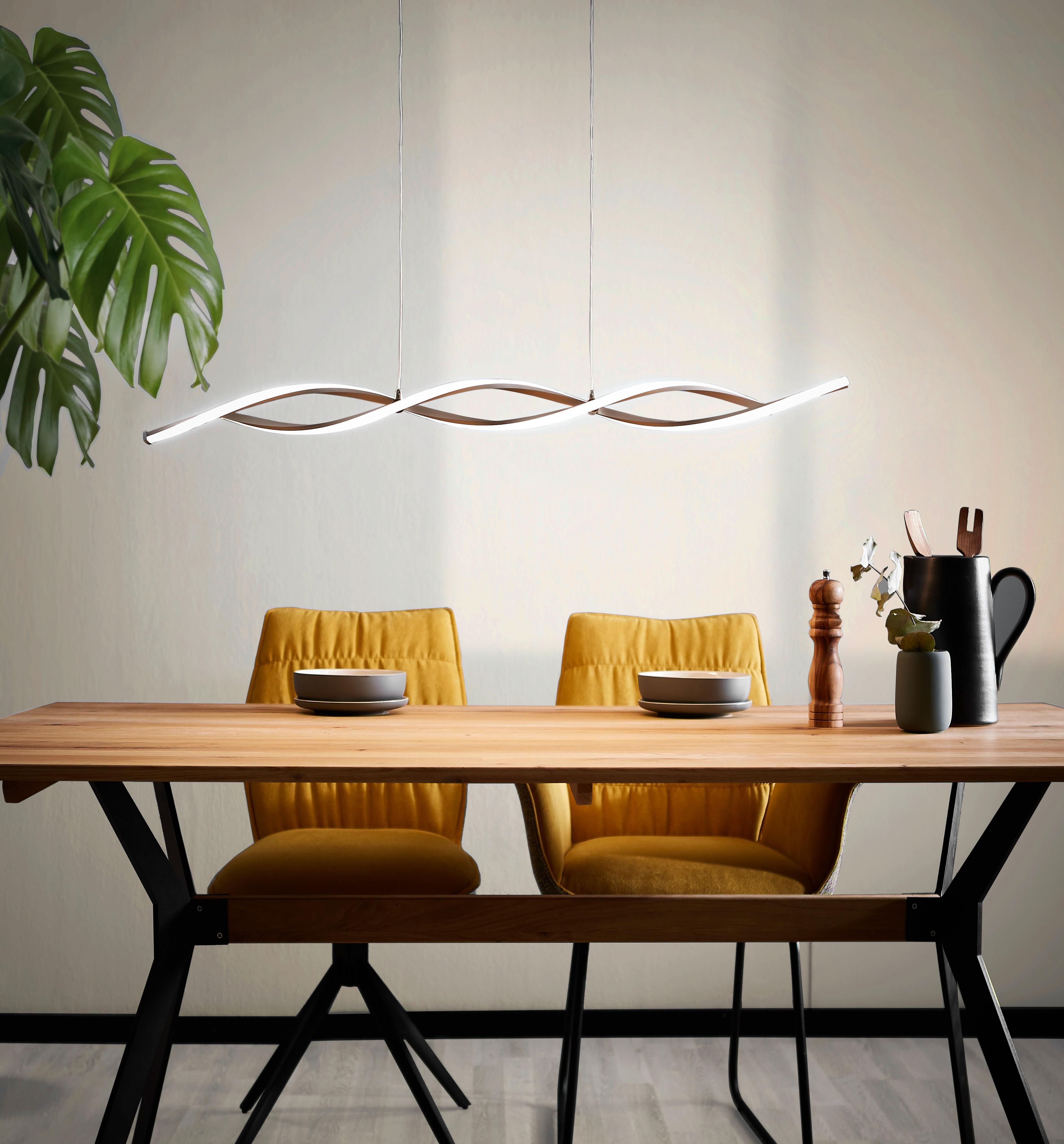 LAMPA WISZĄCA LED 9142-55 POLINA - kolor niklowy, Design, metal (110/8/140cm) - Paul Neuhaus