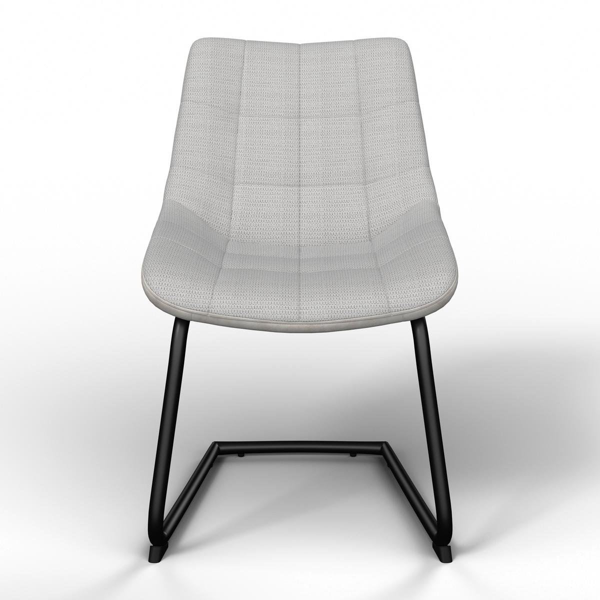 Schwingstuhl Marilea Creme Lederlook/Webstoff Gepolstert - Creme/Schwarz, MODERN, Holz/Textil (53/86/61cm) - Bessagi Home