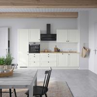 Küchenblock Cascada High m. Geräten Weiß - Eichefarben/Schwarz, MODERN, Holzwerkstoff/Metall (330cm) - Nobilia