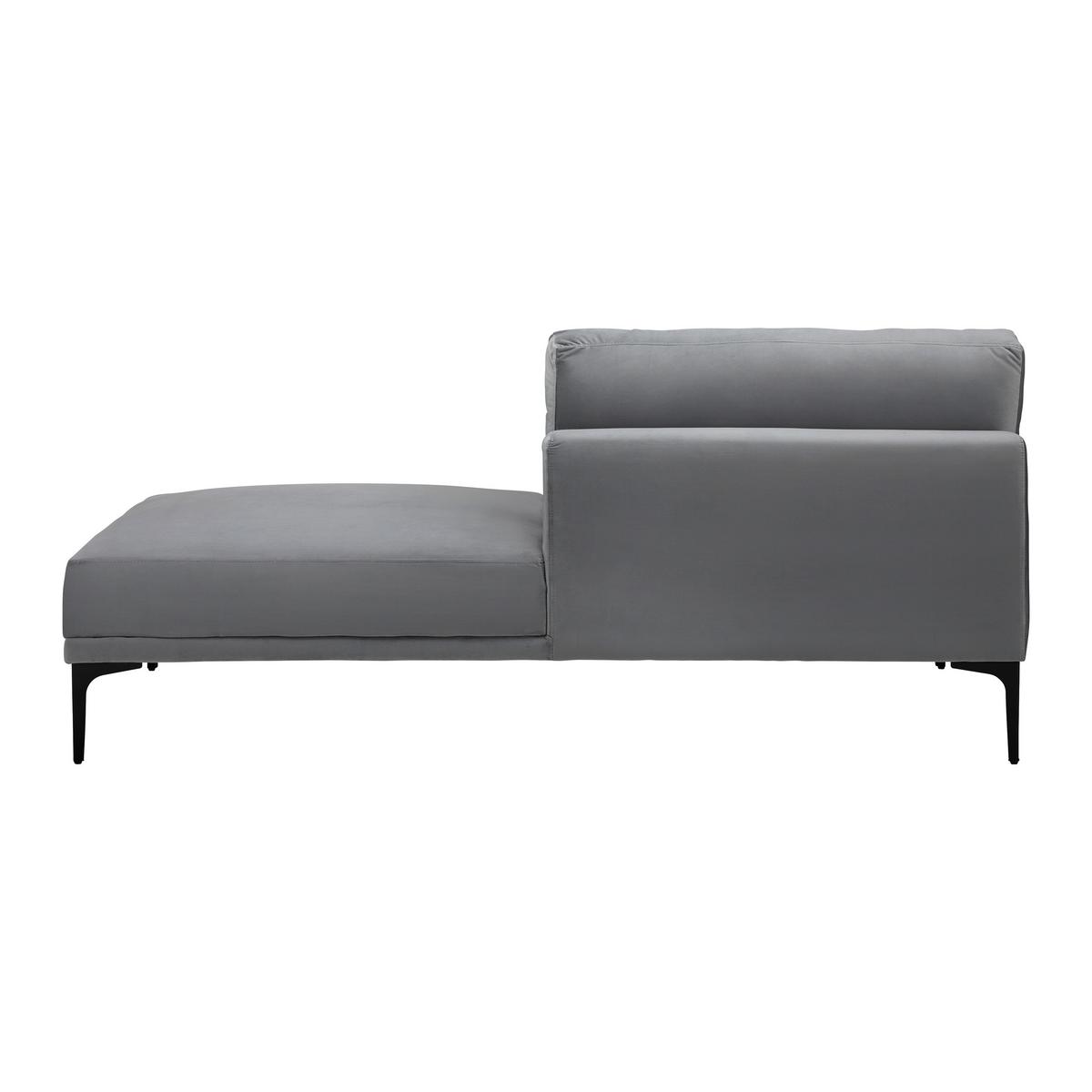 Modulsofa Tessa Dunkelgrau Samt - Dunkelgrau/Schwarz, MODERN, Textil/Metall (180,5/82,5/88,5cm) - Bessagi Home