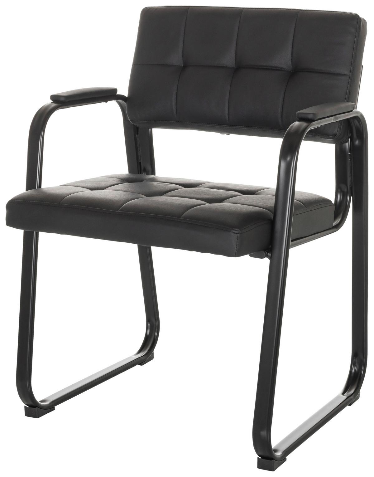 Konferenčni Stol Zanta B Pu, Črna - črna, Basics, kovina/tekstil (58/79/55cm) - MID.YOU