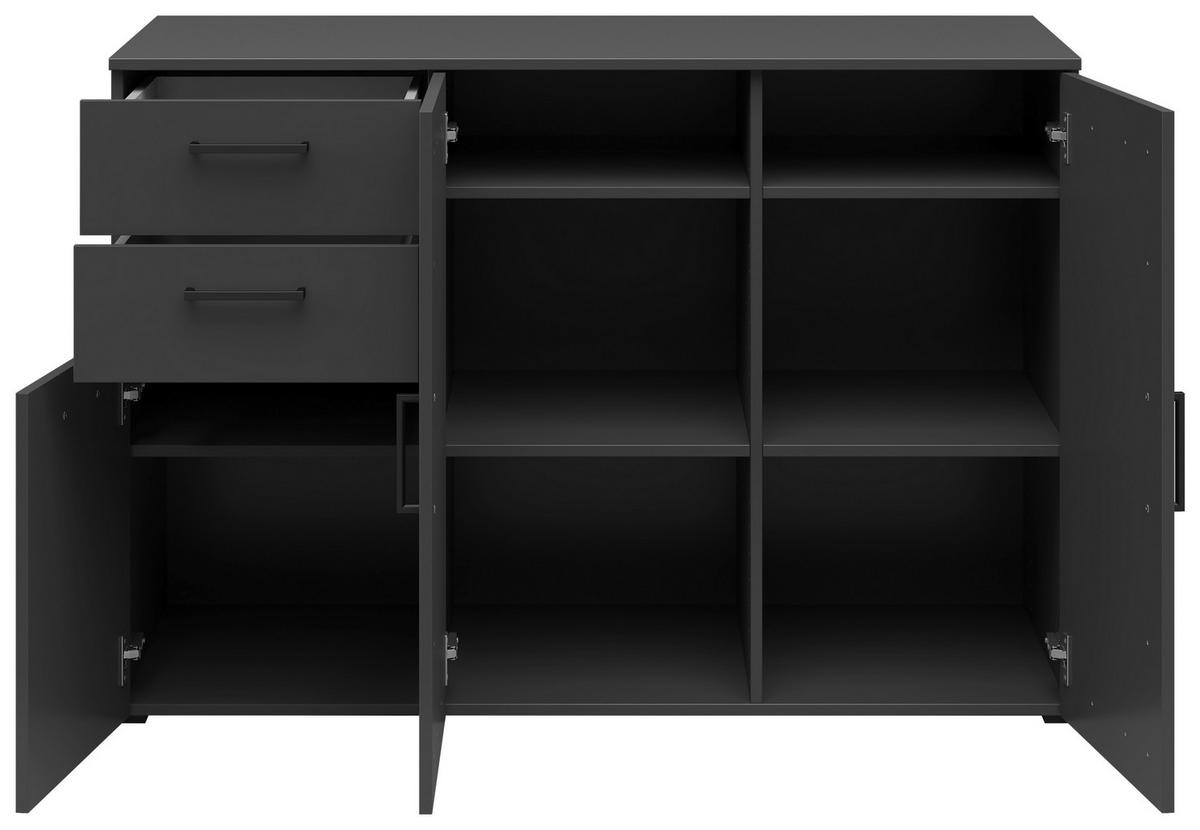 Comodă MULTI - grafit, Modern, material pe bază de lemn (120/83/52cm) - Modern Living