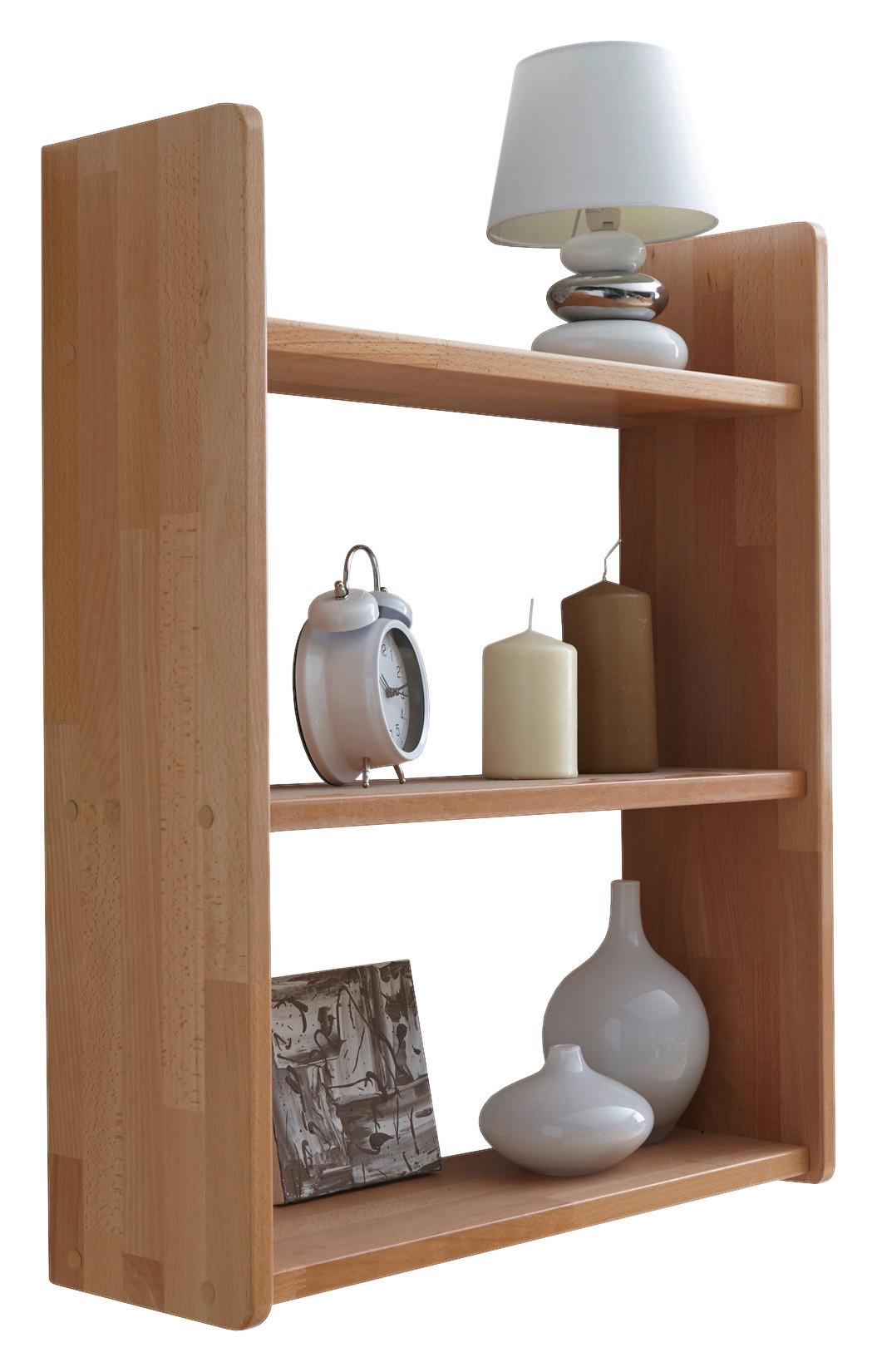 Stenski Regal Simone, Bukev, Masivno - barve bukve, Basics, les (60/74/20cm) - MID.YOU