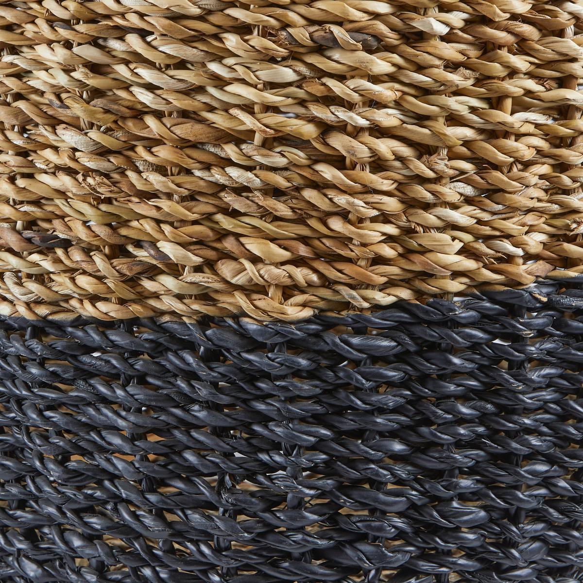 KOSZ DEKORACYJNY SOPHIAN - kolor naturalny/czarny, Natur, materiały naturalne (35/39cm)