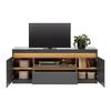 MEDIABÄNK SAMU -EXKLUSIV- - antracit/ekfärgad, Modern, trämaterial/plast (180/74/40cm) - Mömax