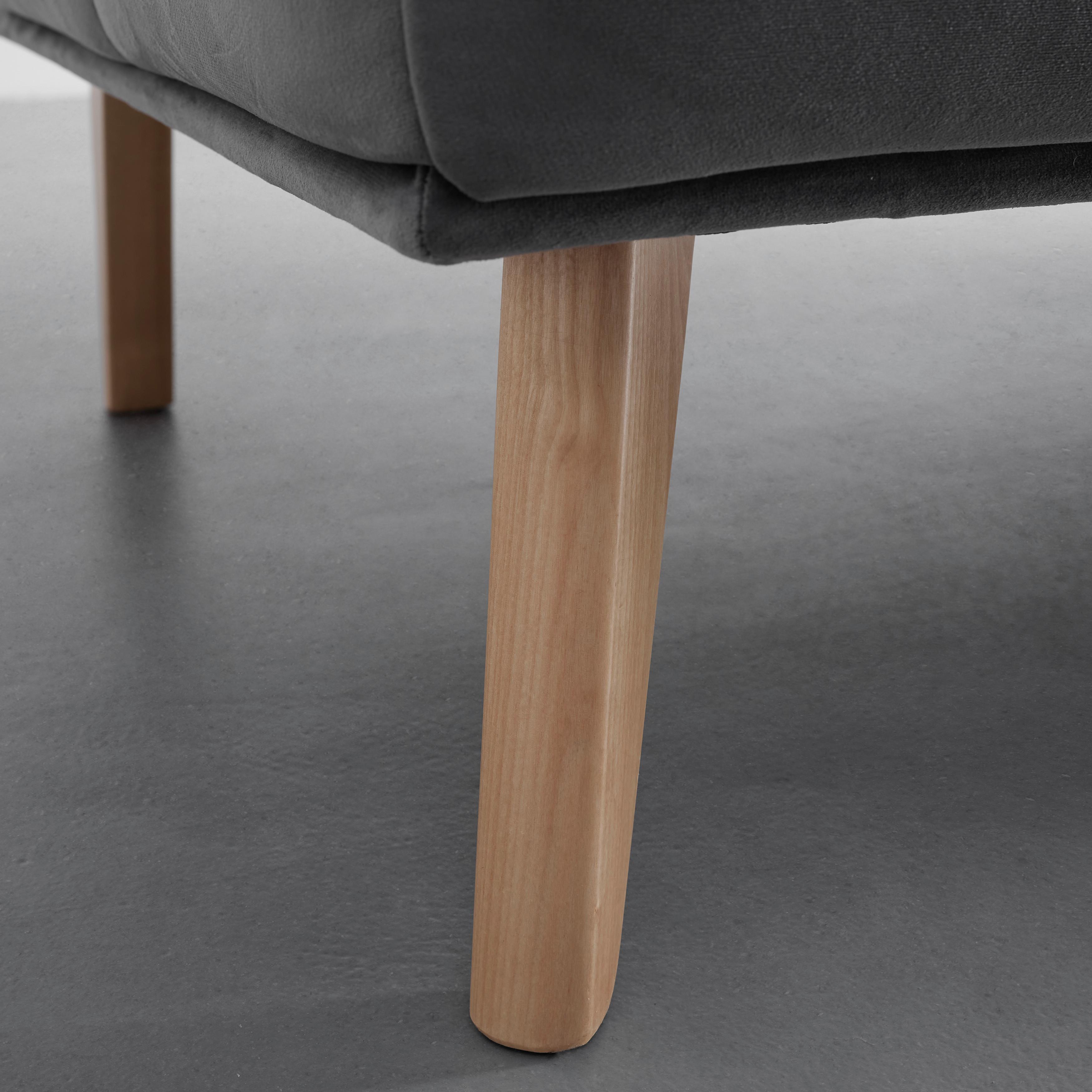 BÄDDSOFFA ALVA - mörkgrå/naturfärgad, Modern, trä/textil (185/80/88cm) - Bessagi Home
