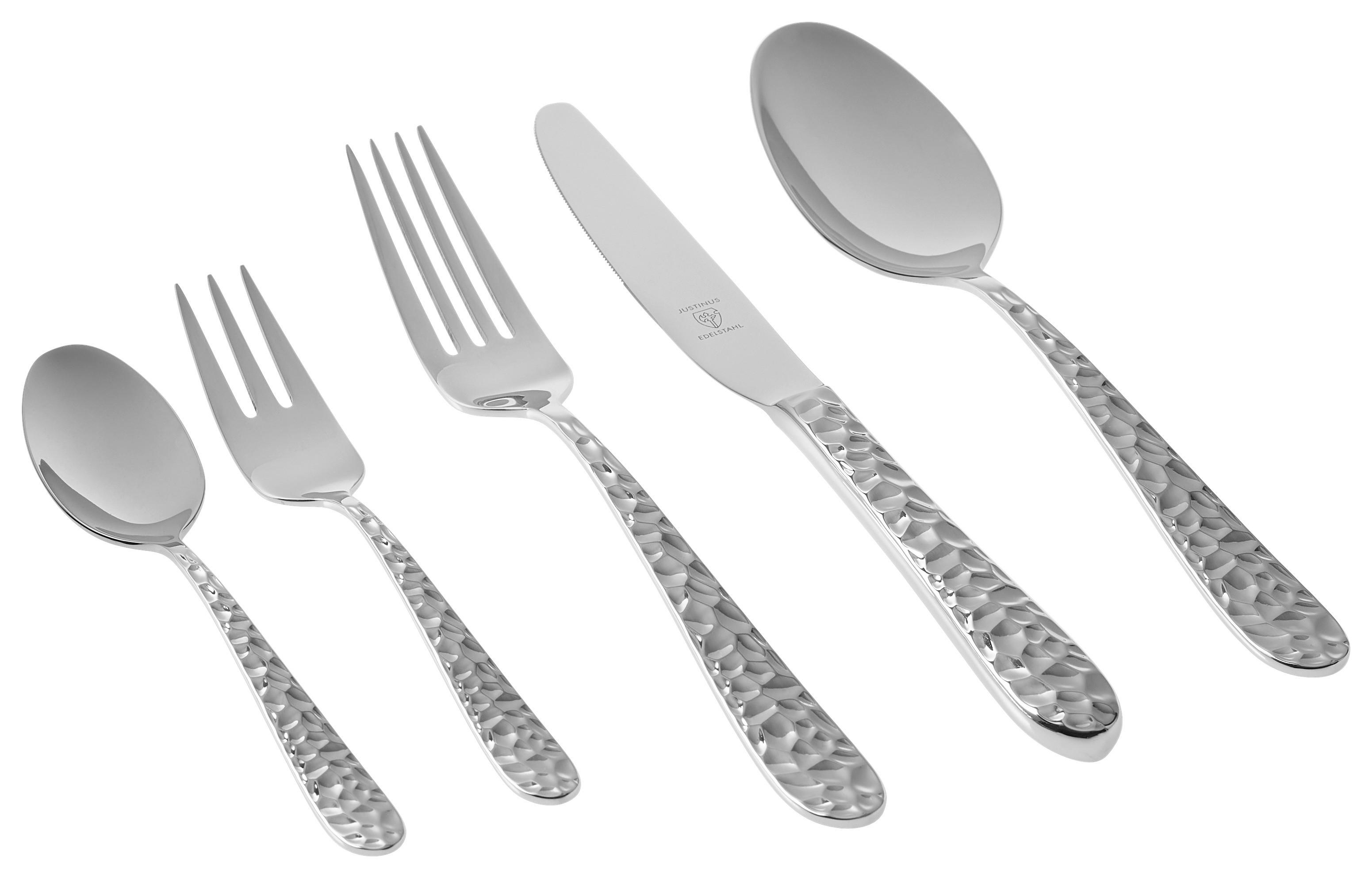 ZESTAW SZTUĆCÓW 630-370 - kolor stalowy, Basics, metal (43/25/5cm) - Justinus