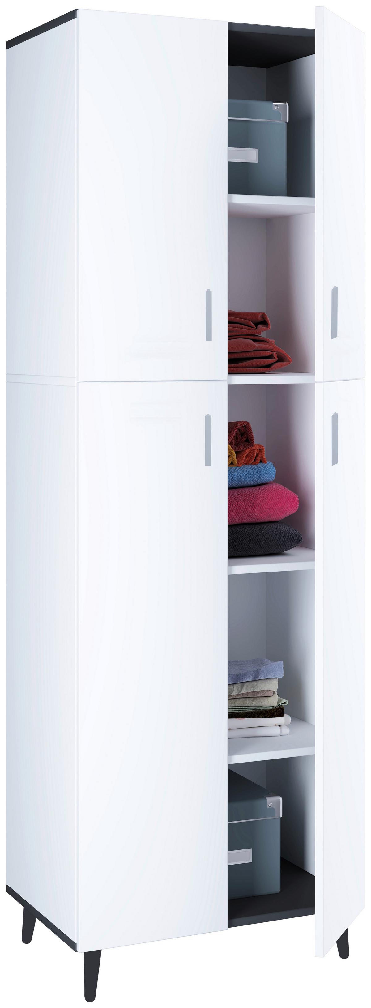 Mehrzweckschrank Landos ca. 60x184x39 cm Weiß/Antr. - Anthrazit/Weiß, Design, Holzwerkstoff (60/184/33cm) - MID.YOU