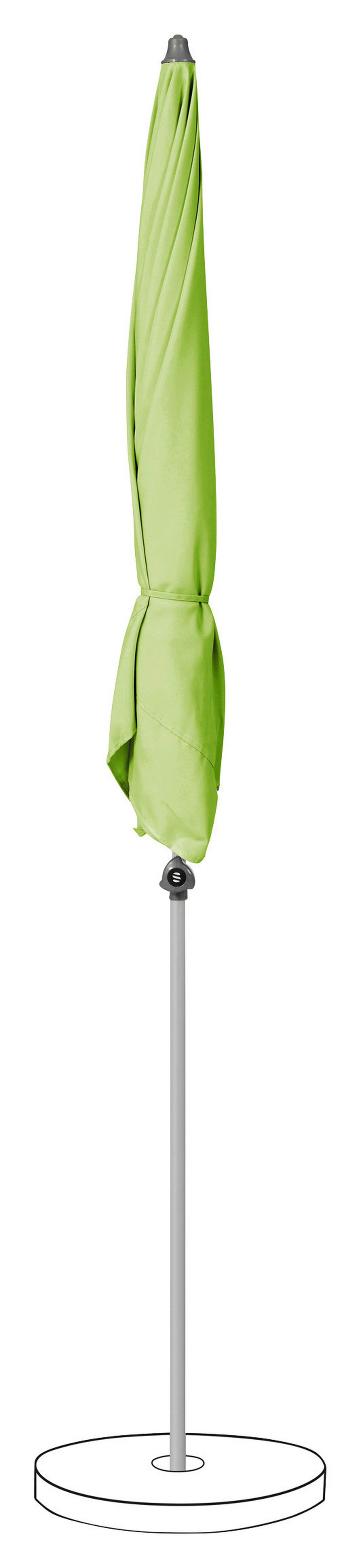 Sonnenschirm Siesta Hellgrün ca. 180x130cm - Alufarben/Hellgrün, Basics, Kunststoff/Metall (180/130cm) - Suncomfort by Glatz