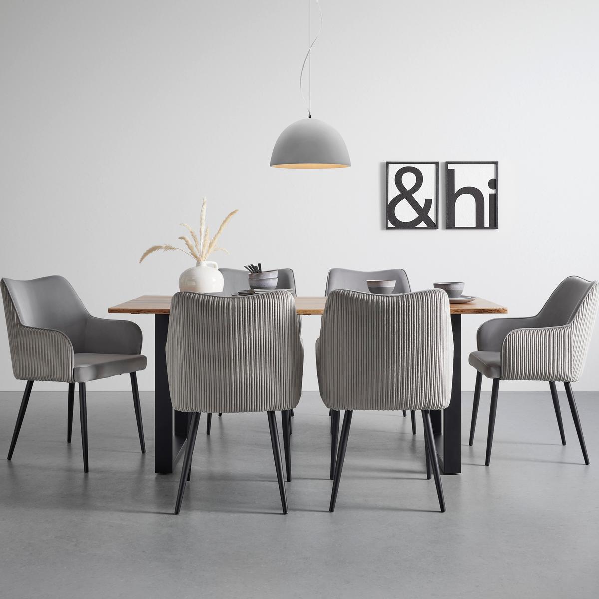 Esstisch Holz, massiv ''Malmo'' ca.180x90 cm, Akazie - Schwarz/Akaziefarben, Modern, Holz/Metall (180/90/76cm) - Bessagi Home