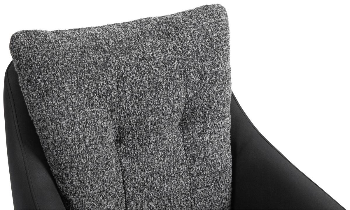 KRZESŁO Z PODŁOKIETNIKAMI BARI - antracytowy/czarny, Design, metal/tkanina (59/93/69cm) - Novel