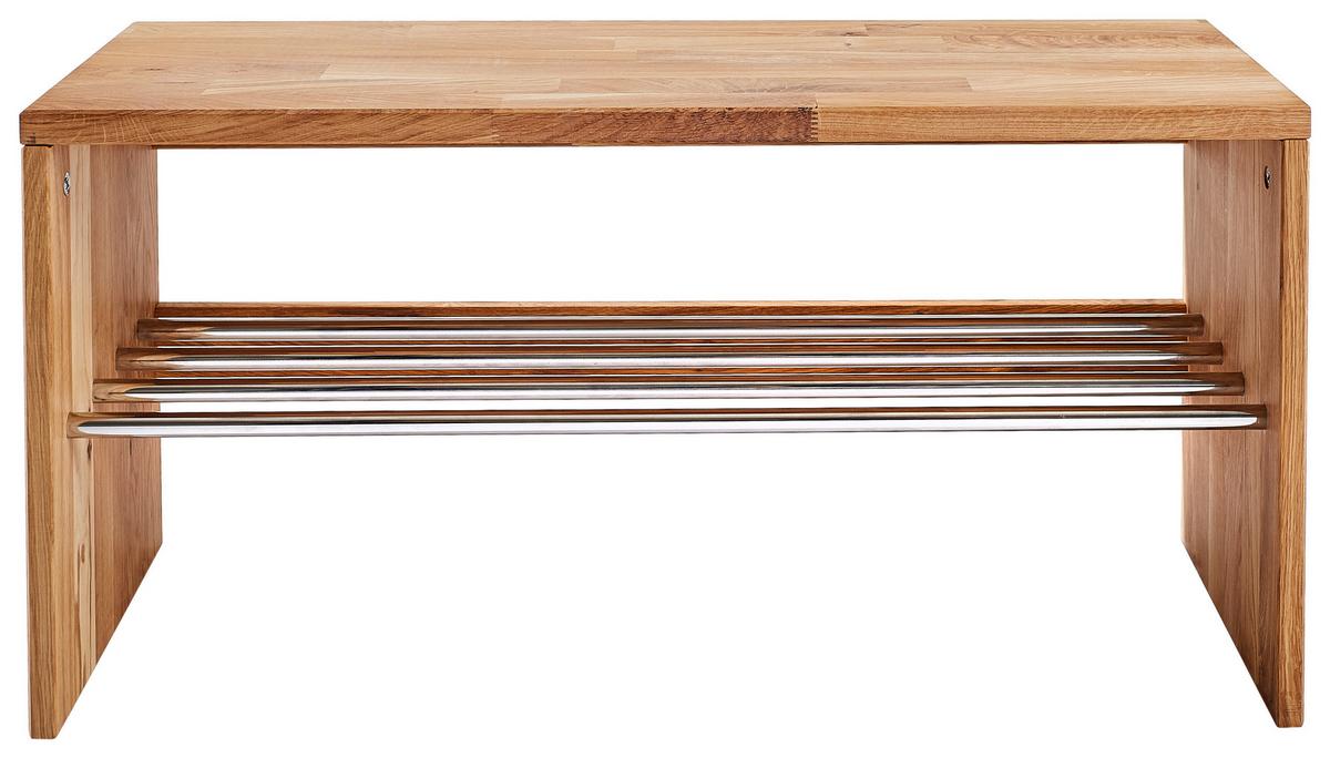 REGAŁ NA BUTY SHURIK - kolor dębowy, Natur, metal/drewno (81/40/30cm) - Linea Natura