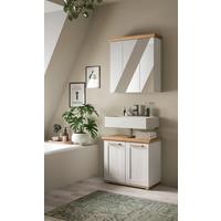 Badezimmer Verona Lärchenfarben/Eiche Artisan - Silberfarben/Lärchefarben, Trend, Glas/Holzwerkstoff (69cm) - MID.YOU