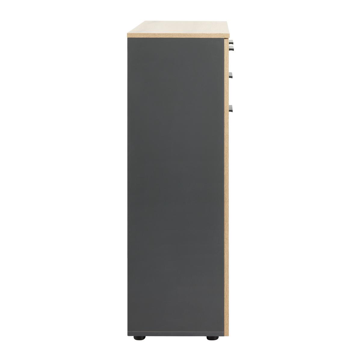 Schuhschrank Cadix Anthrazit/Eichefarben - Eichefarben/Anthrazit, Modern, Holzwerkstoff/Kunststoff (90/110/36cm) - Mömax