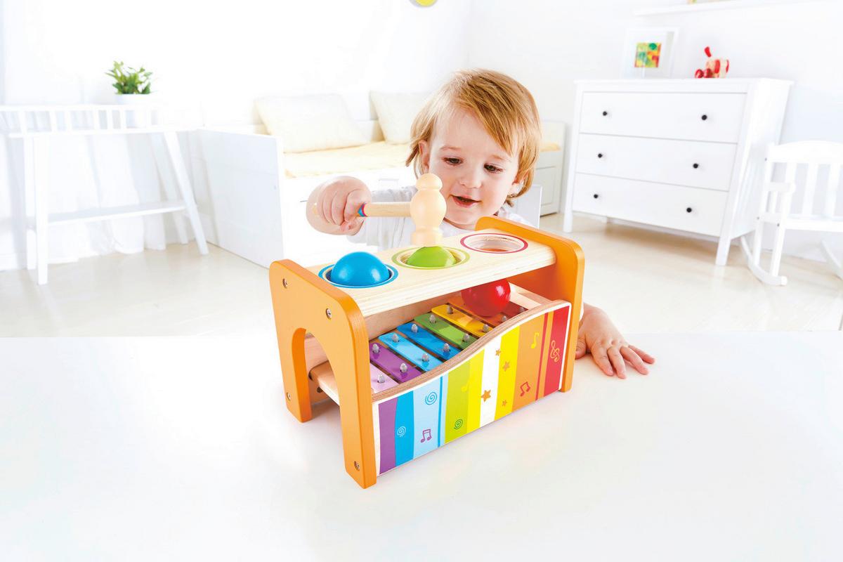 Xilofon És Kalapálós Játék Hape - többszínű, Basics, műanyag/faalapú anyag (24,0/15,0/13,5cm) - Hape