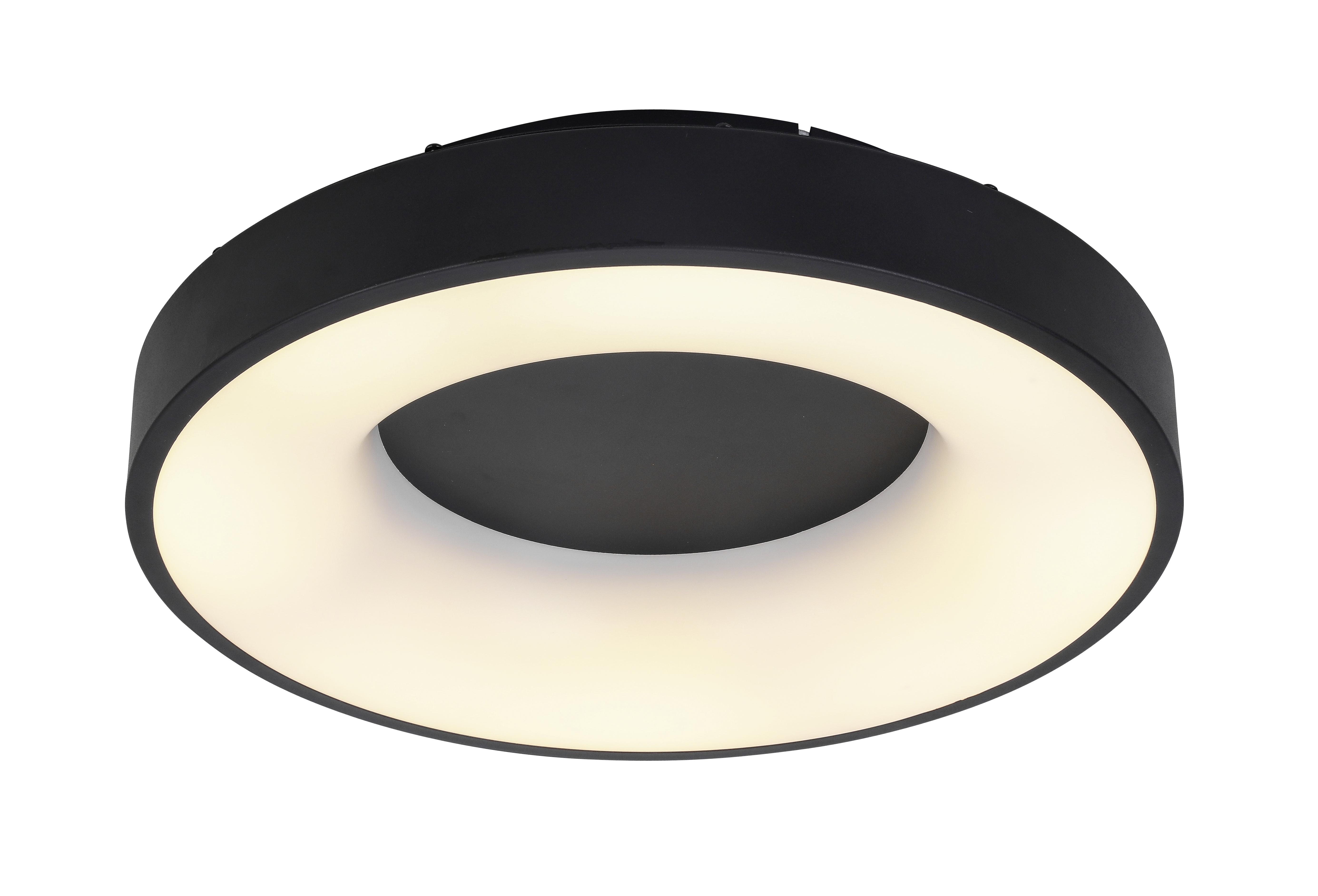 LED Mennyezeti Lámpa Elija - Fekete, modern, Műanyag/Fém (40cm) - Modern Living