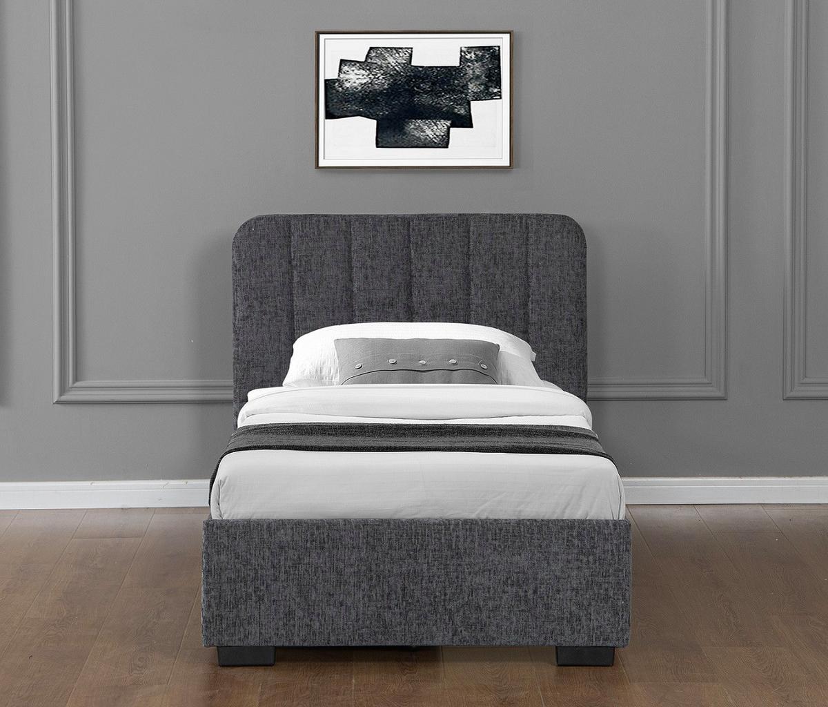 Ágykeret Ágyráccsal Box Space Eco - szürke, Konventionell, faalapú anyag/textil (90/200cm)