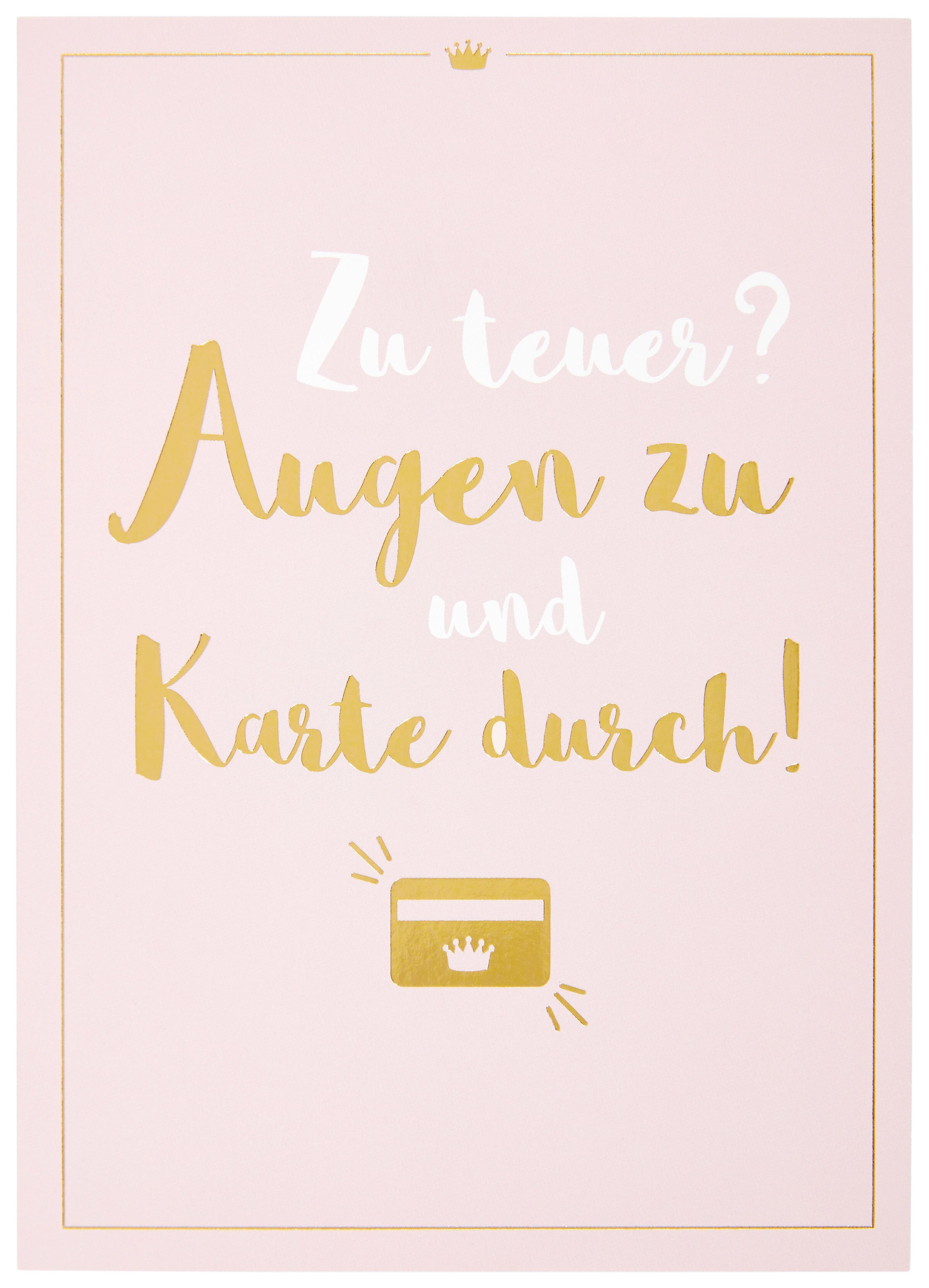 Postkarte Vollzeitprinzessin in Rosa - Goldfarben/Rosa, Papier (10,5/14,8cm) - Vollzeitprinzessin