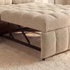 SLAAPBANK LIARA - Beige/Zwart, Modern, Hout/Textiel (137/87/110cm) - Bessagi Home