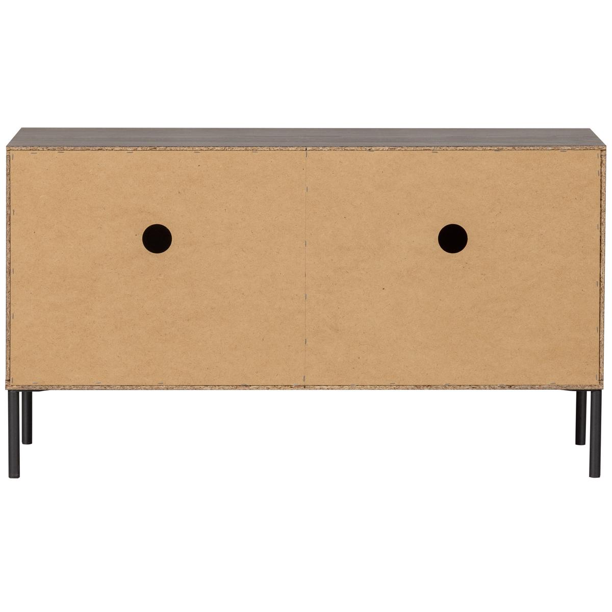 Lowboard Gravure Braun B: 100cm - Schwarz/Braun, Design, Holz/Metall (100/56/44cm) - Livetastic