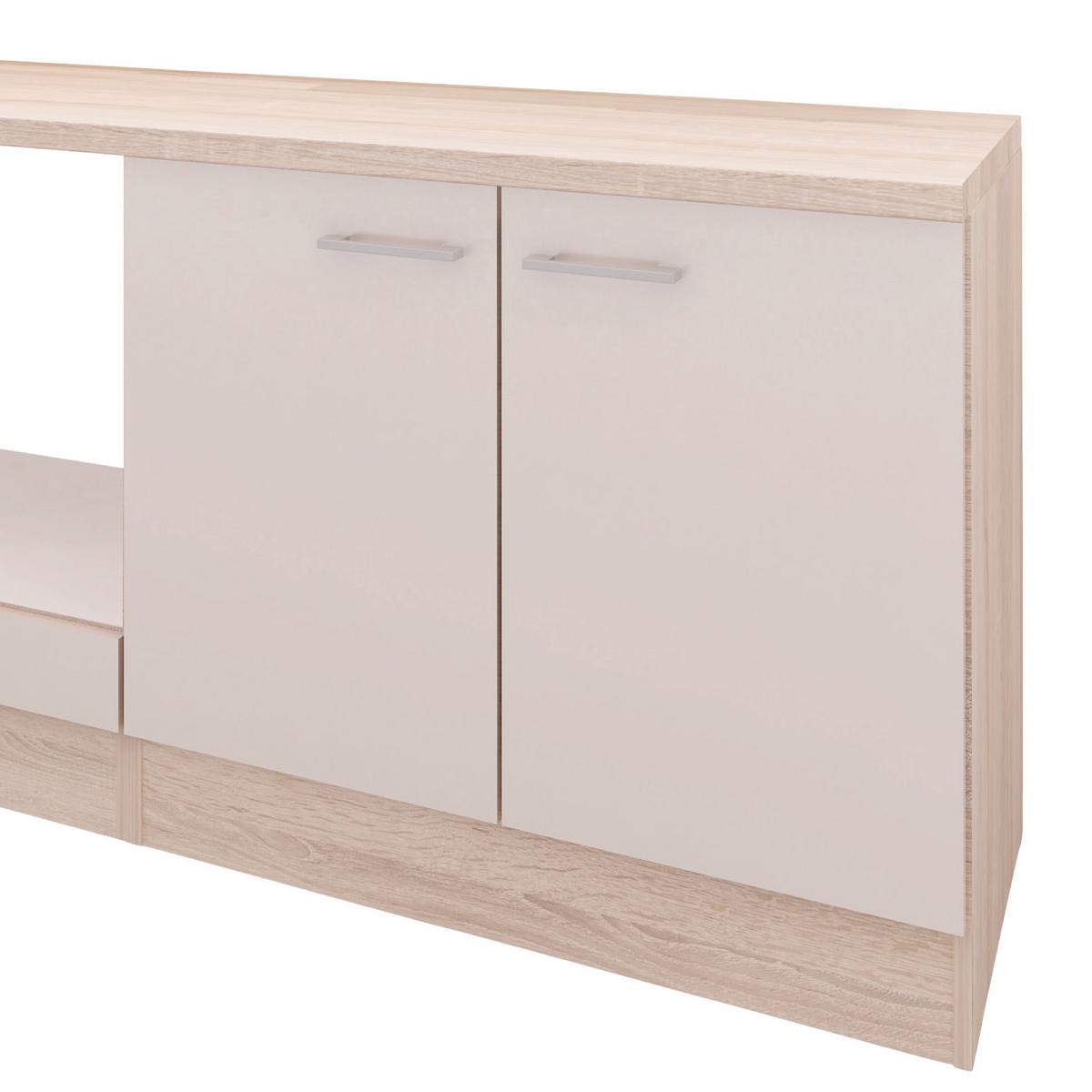 Kuhinjski Blok Brez Aparatov Nepal, Sijaj, Bež, Hrast - kašmir/barve hrasta, Moderno, leseni material (270cm) - MID.YOU