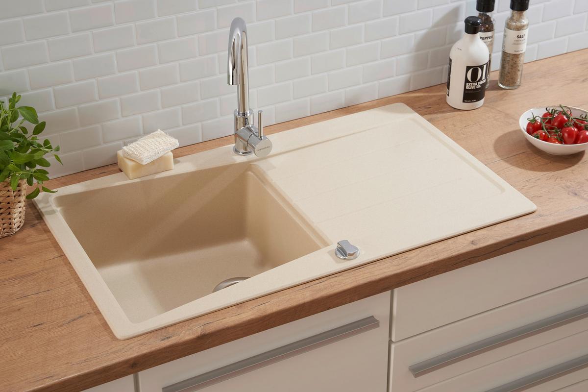 Granitspüle Seattle ca. 86x20x50 cm Beige - Beige, Trend, Stein (86/20/50cm) - Respekta
