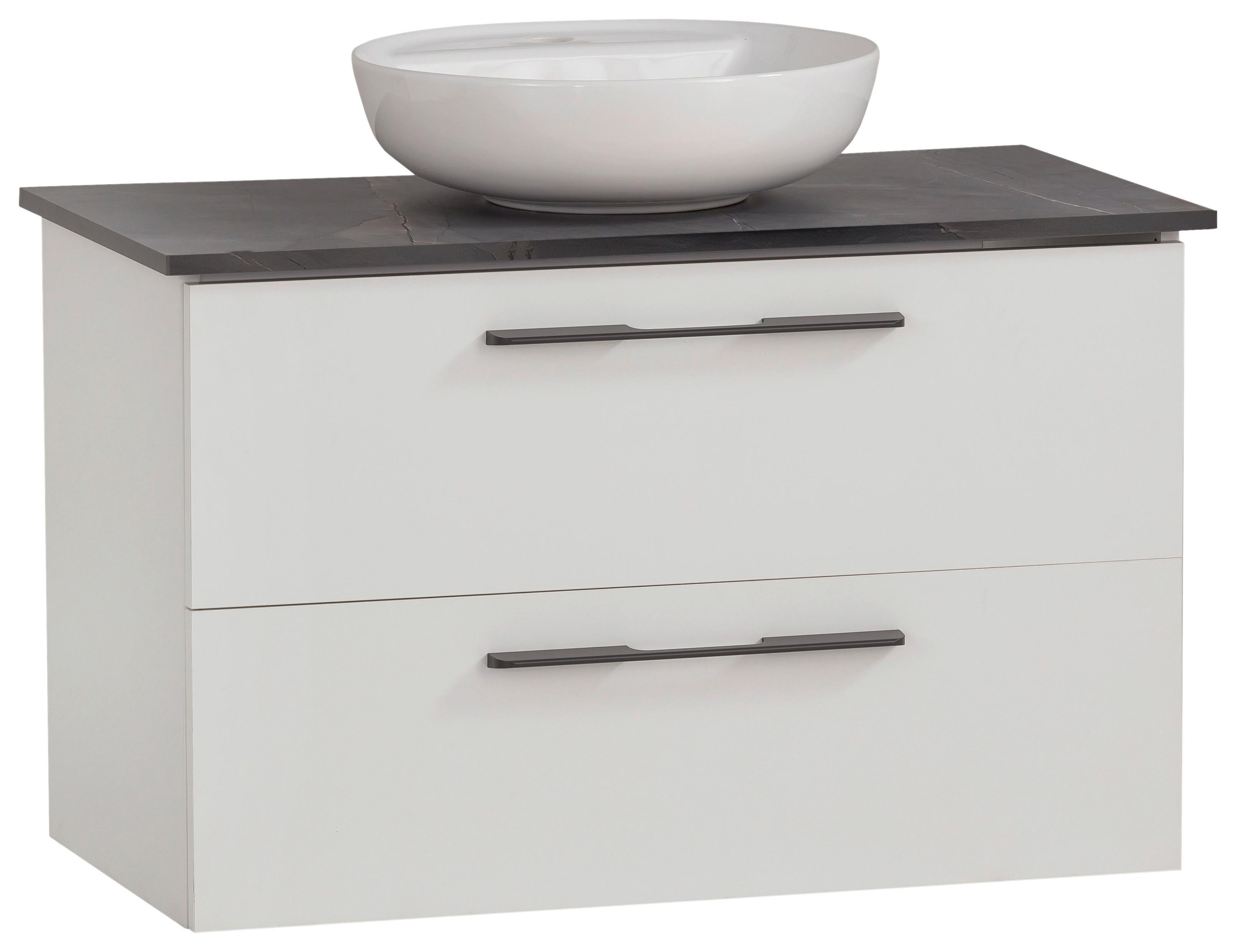 Umivalniška Enota Z Umivalnikom Maxim, Bela - siva/bela, Moderno, kovina/leseni material (86cm) - Stylife