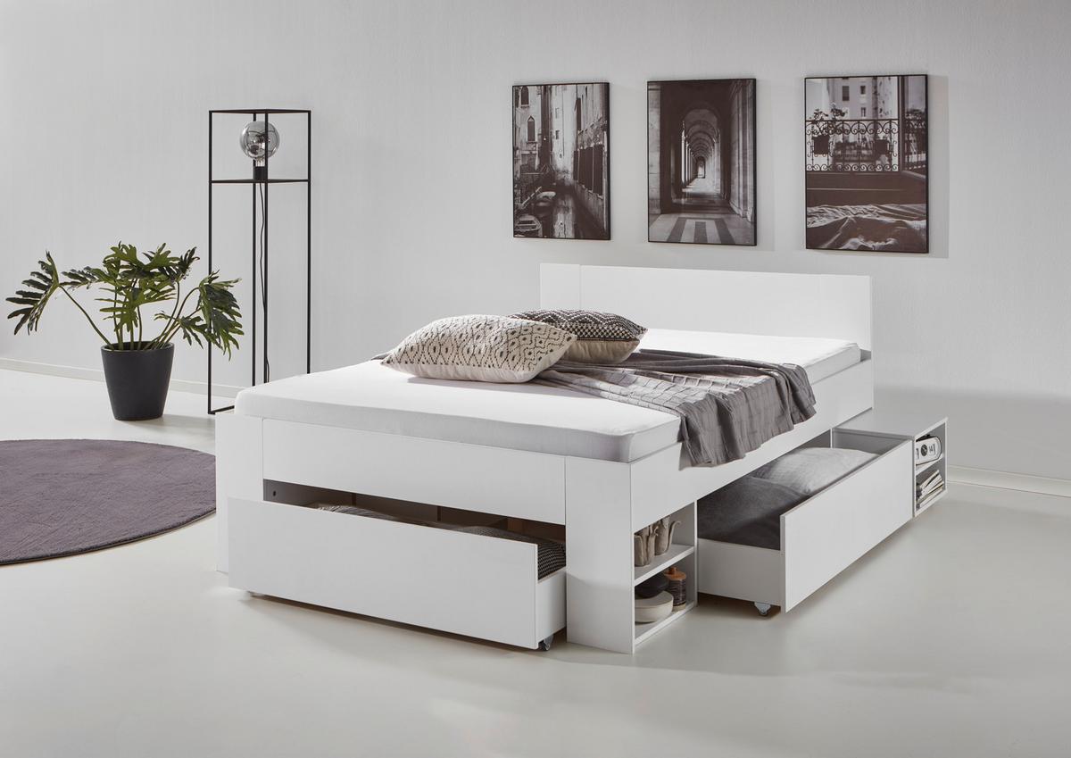 Postelja S Predalom Azurro 2-120 - bela, Moderno, leseni material (120/200cm) - Mömax