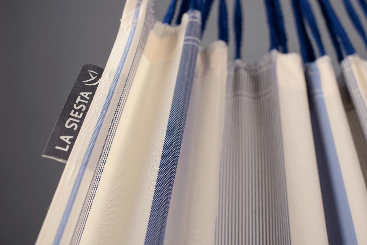 Hängematte Classic Double Hammock Outdoor Blau/Weiß - Blau/Weiß, KONVENTIONELL, Textil (160/350cm) - La Siesta