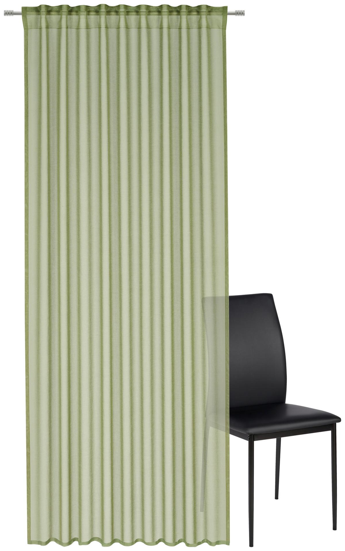 ZASŁONA GOTOWA DOLLY - zielony, Basics, tkanina (140/245cm) - Boxxx