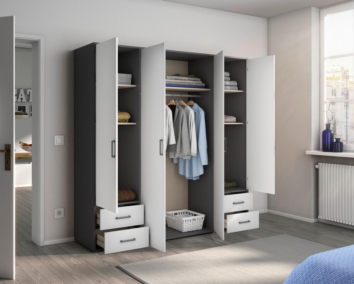 Ormar S Klasičnim Vratima Voyager - bijela/siva, Moderno, drvni materijal/plastika (187/194/53cm) - Modern Living