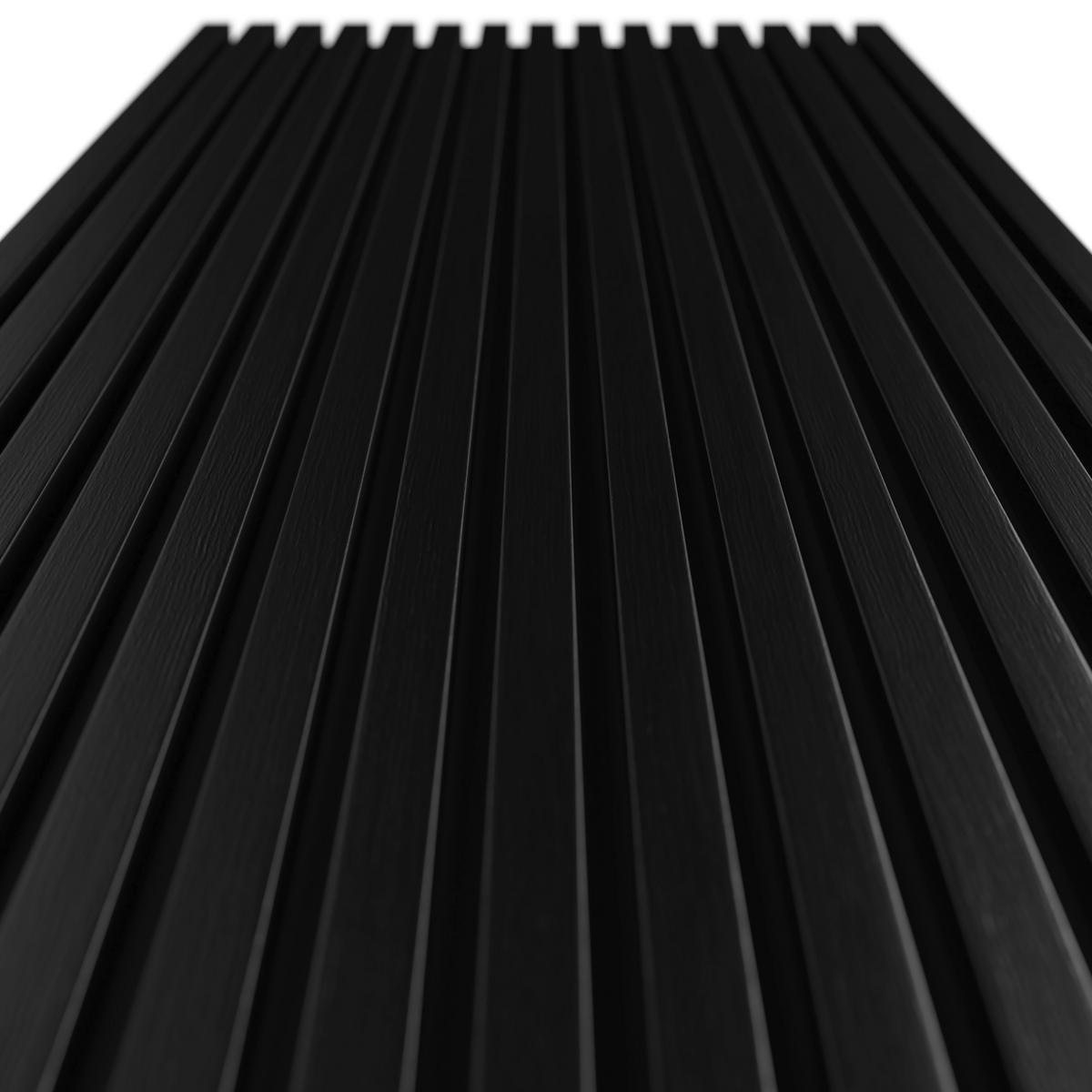 Akustikpaneel Rico Schwarz - Schwarz, MODERN, Holzwerkstoff/Kunststoff (60/2,1/240cm)