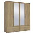 Drehtürenschrank Naturfarben - Alufarben/Naturfarben, MODERN, Holzwerkstoff/Kunststoff (168/188/52cm) - Modern Living