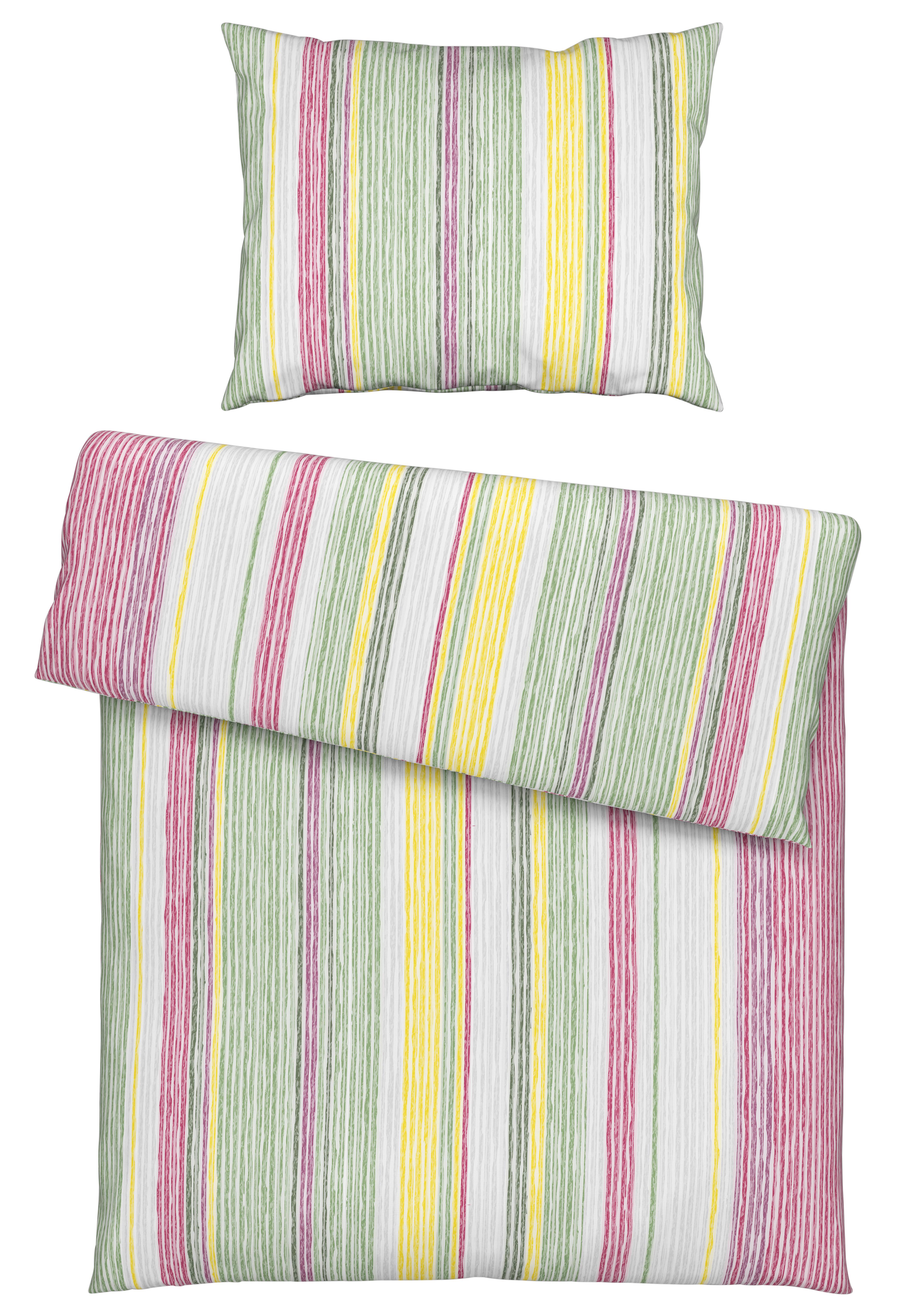 Bettwäsche Sara in Bunt ca. 160x210cm - Pink/Grün, Konventionell, Textil (160/210cm) - Modern Living