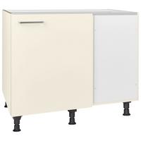 Eckunterschrank Touch Magnolie - Edelstahlfarben/Magnolie, MODERN, Holzwerkstoff/Metall (125/87/65cm) - Nobilia